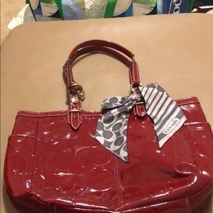 Red coach shoulder bag